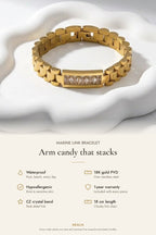Maxine Waterproof Link Chain Crystal Bracelet - Che Cose Belle
