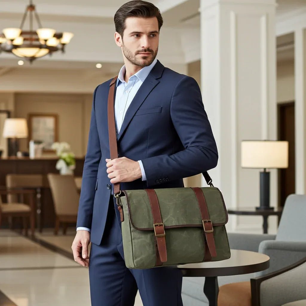 Maxwell Waxed Canvas Messenger Bag - 16” Laptop - Classic - Che Cose Belle