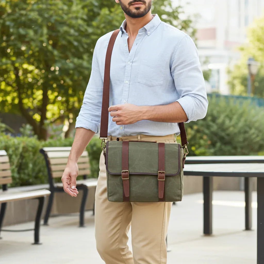 Maxwell Waxed Canvas Messenger Bag - 16” Laptop - Classic - Che Cose Belle
