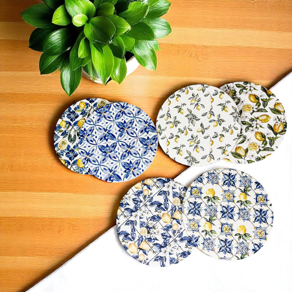 Mediterranean Lemon Coasters - Che Cose Belle