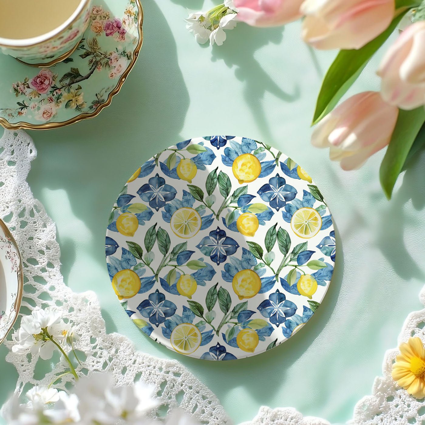 Mediterranean Lemon Coasters - Che Cose Belle