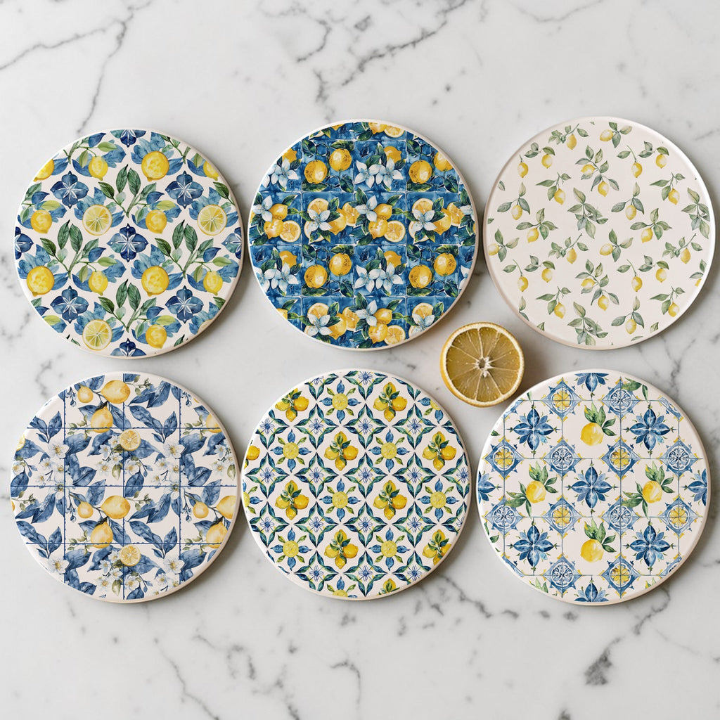 Mediterranean Lemon Coasters - Che Cose Belle