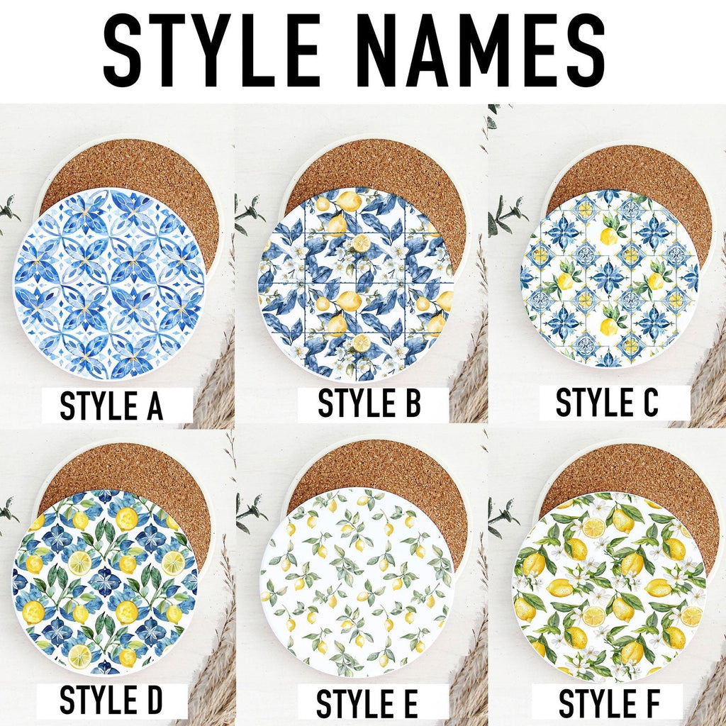 Mediterranean Lemon Coasters - Che Cose Belle