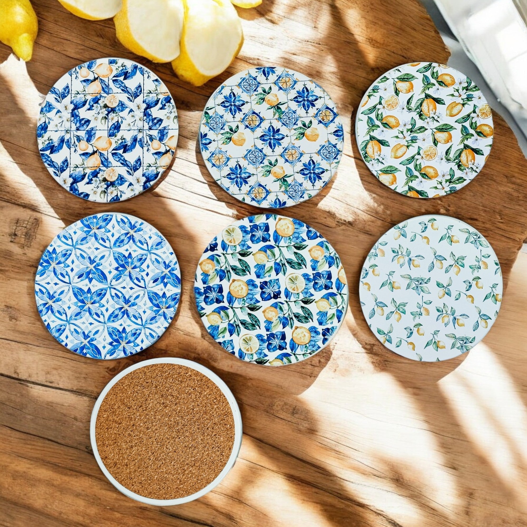 Mediterranean Lemon Coasters - Che Cose Belle