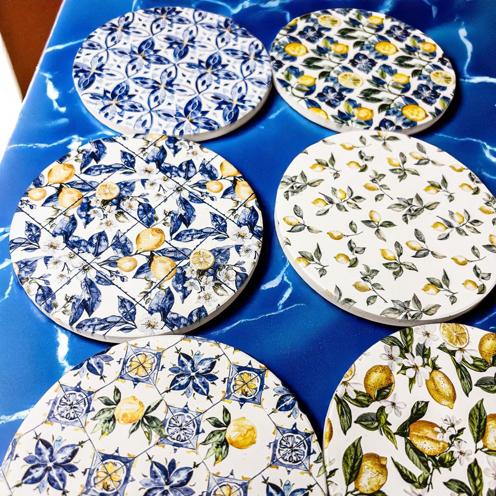 Mediterranean Lemon Coasters - Che Cose Belle