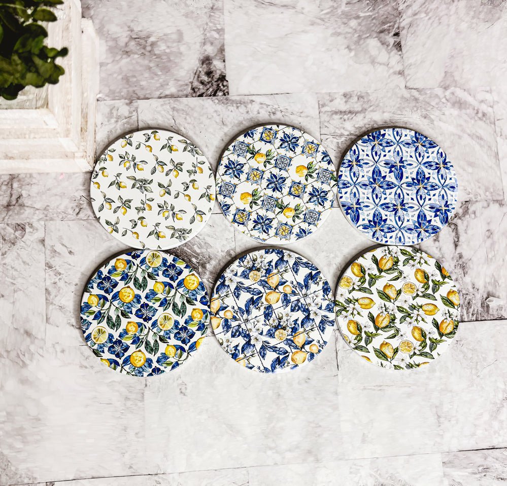 Mediterranean Lemon Coasters - Che Cose Belle