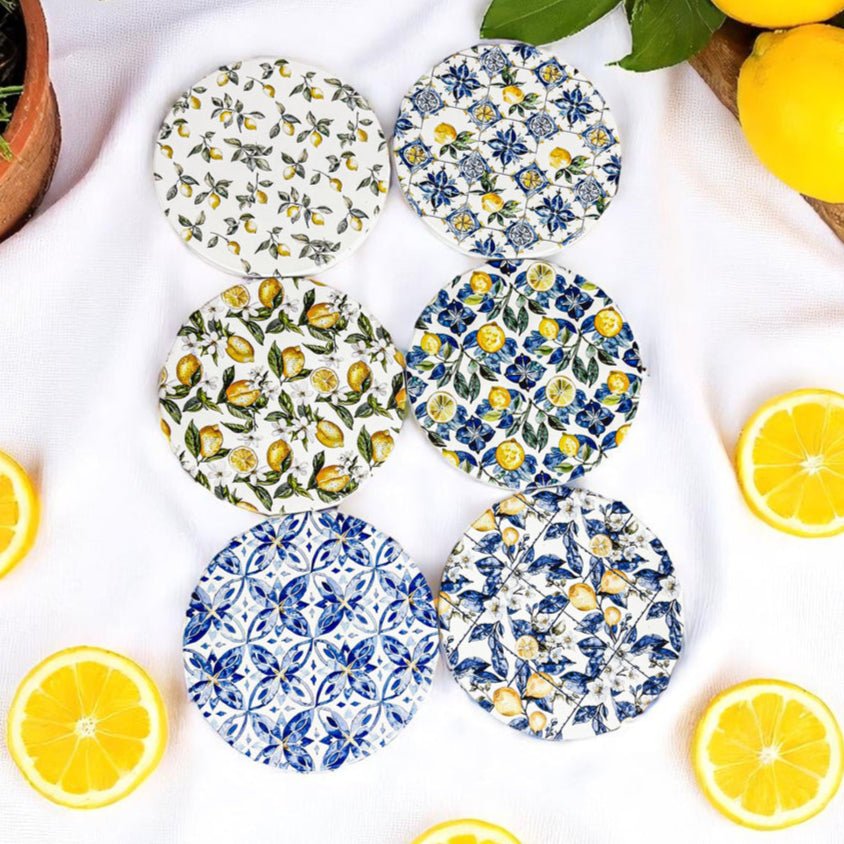 Mediterranean Lemon Coasters - Che Cose Belle
