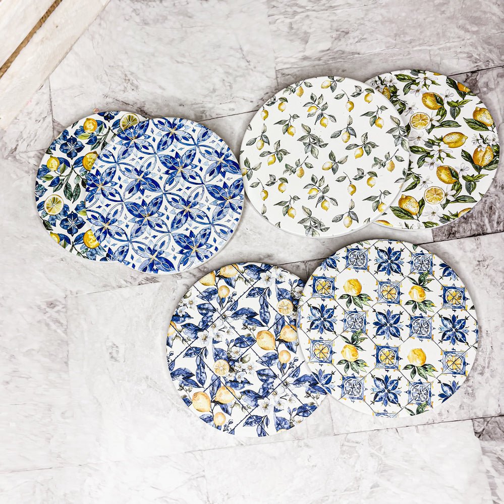 Mediterranean Lemon Coasters - Che Cose Belle