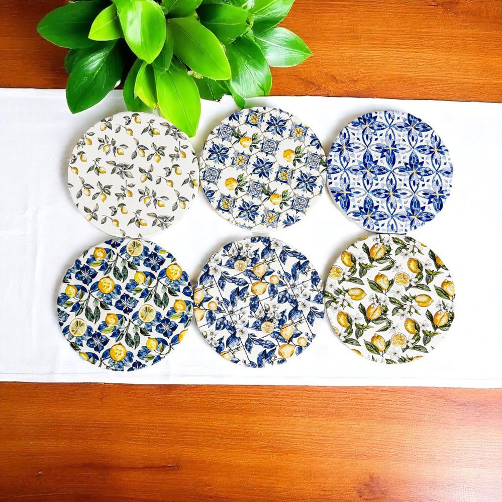 Mediterranean Lemon Coasters - Che Cose Belle