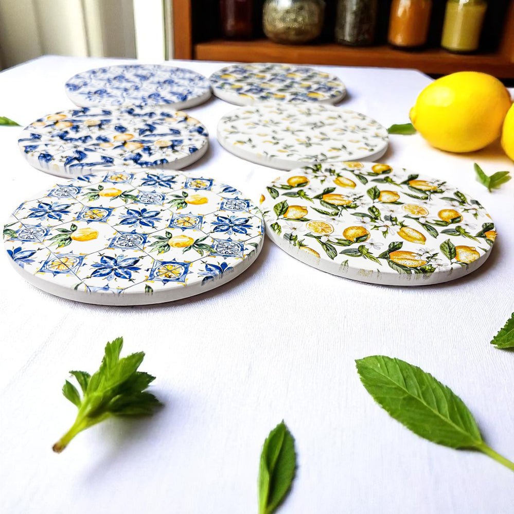 Mediterranean Lemon Coasters - Che Cose Belle