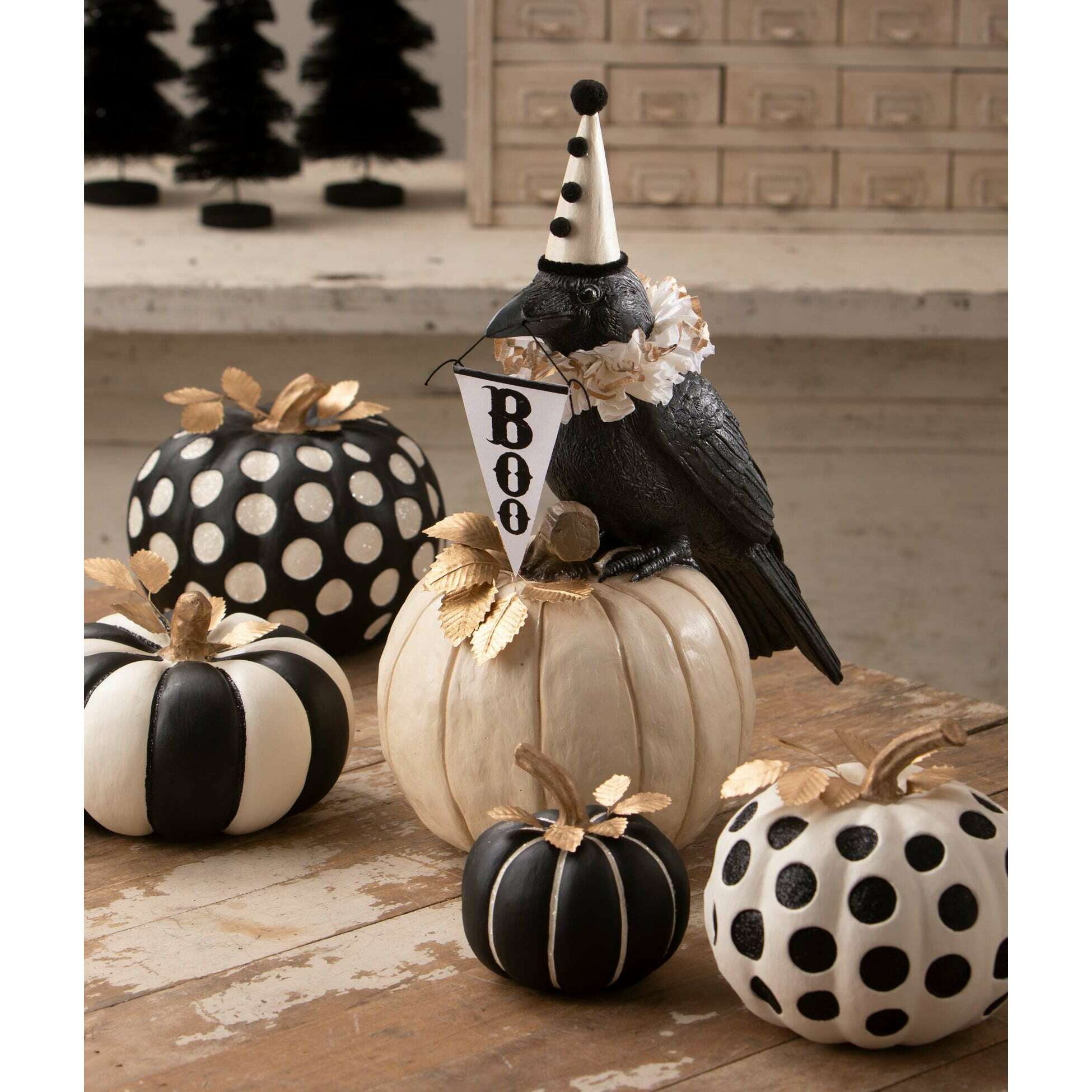 Medium Dottie Blanc Pumpkin | Halloween Decor | Bethany Lowe