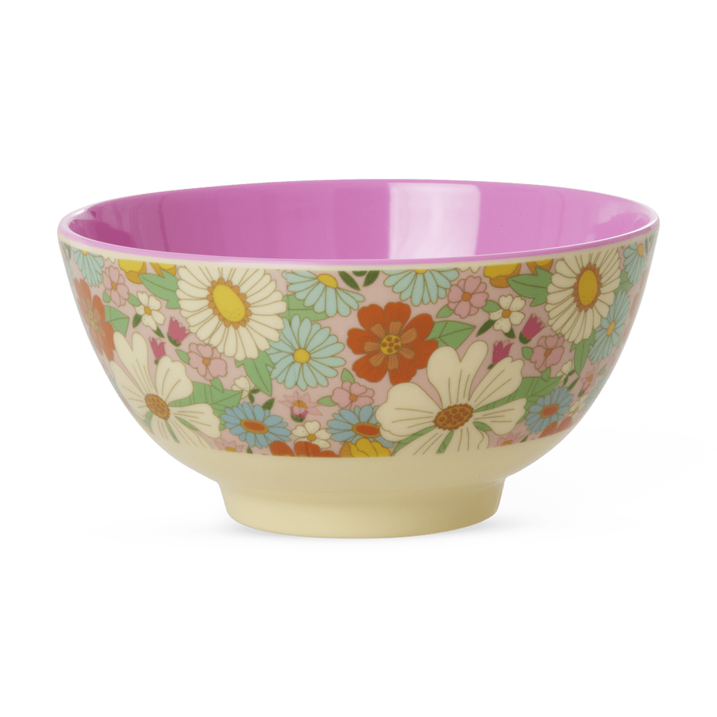 Medium Melamine Bowl - Flower Power Print - 23.7oz - Che Cose Belle