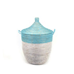 Medium Two-Tone Basket - Turquoise + White - Che Cose Belle