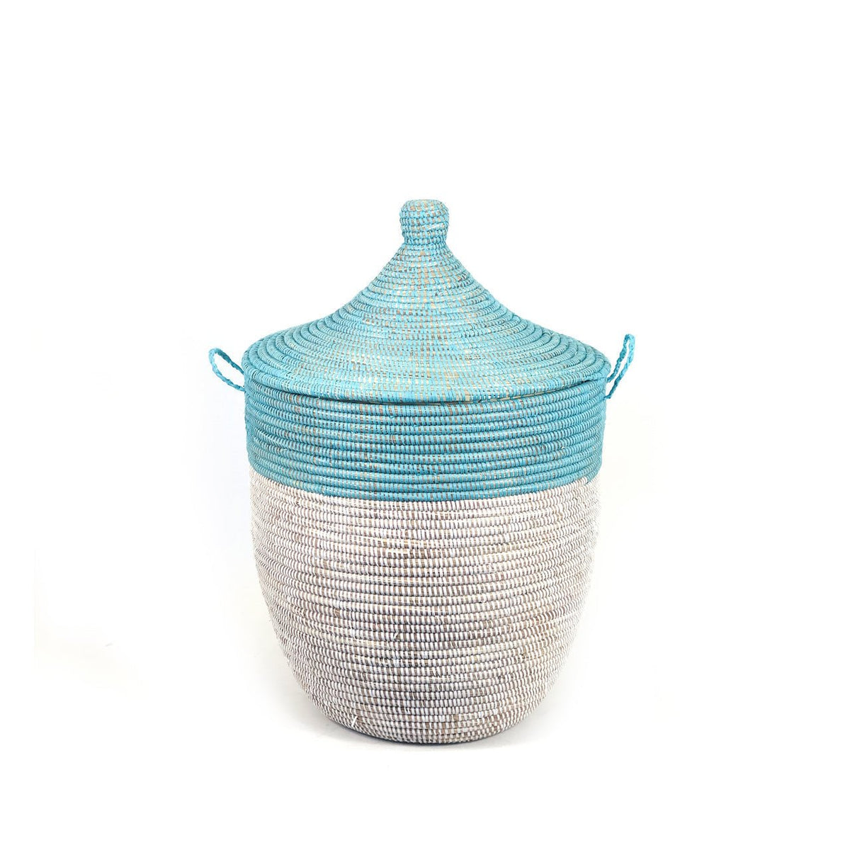Medium Two-Tone Basket - Turquoise + White - Che Cose Belle