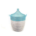 Medium Two - Tone Basket - Turquoise + White - Che Cose Belle