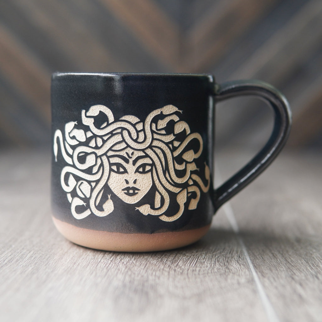 Medusa Mug, Snake Lady Farmhouse Style Handmade Pottery - Che Cose Belle
