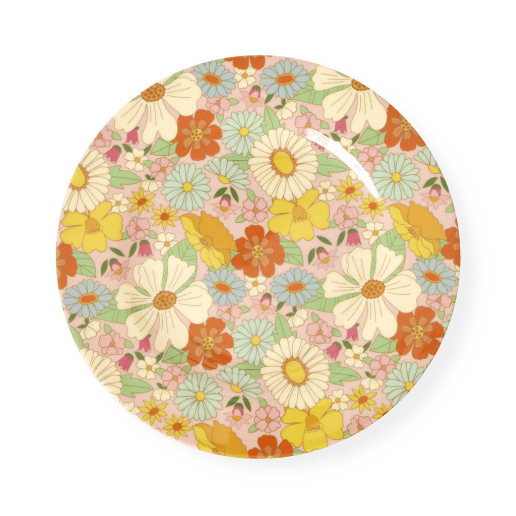 Melamine Kids Lunch Plate | Flower Power Print - Che Cose Belle