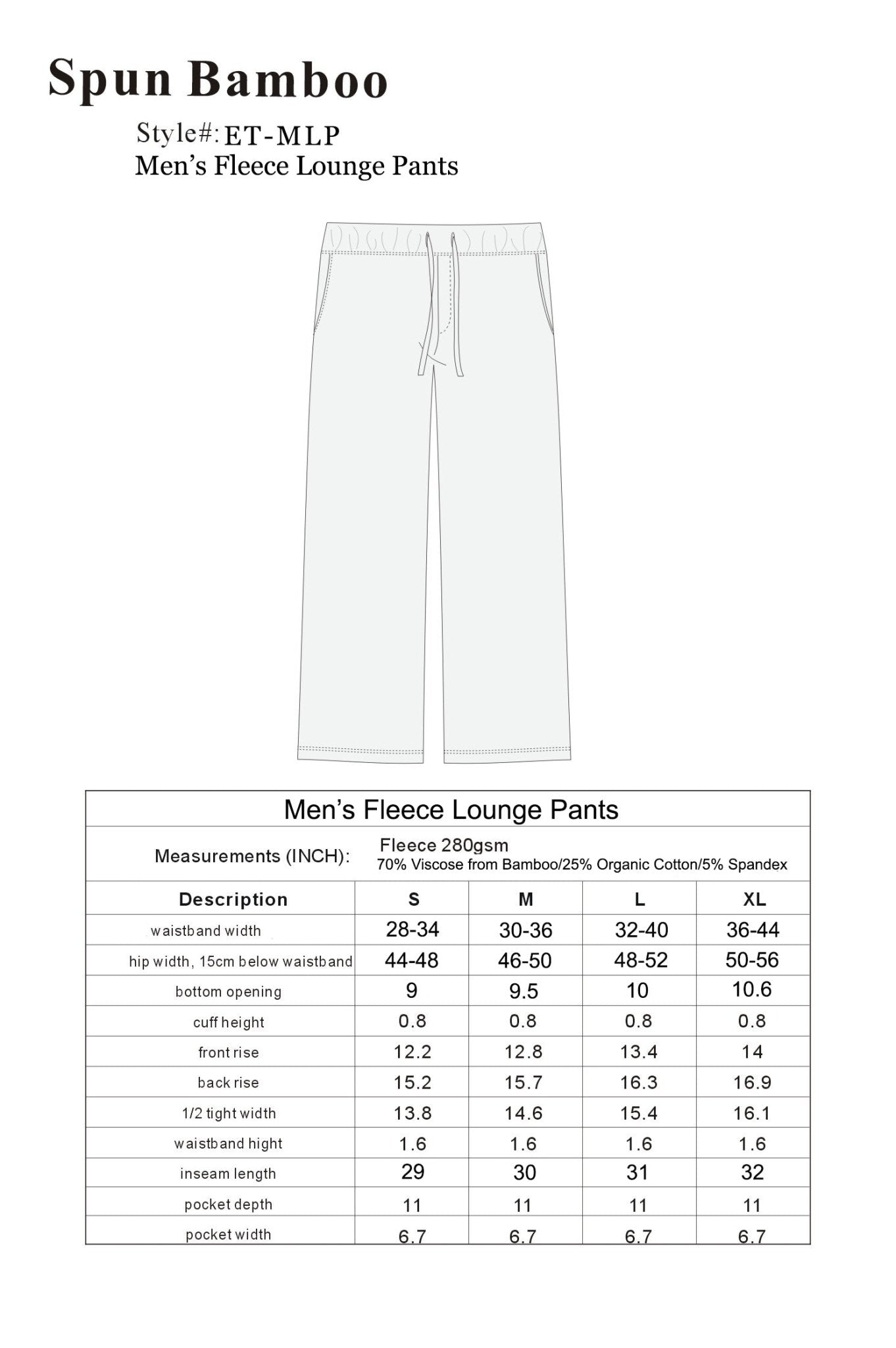 Men's Bamboo Viscose Fleece Lounge Pants - Che Cose Belle