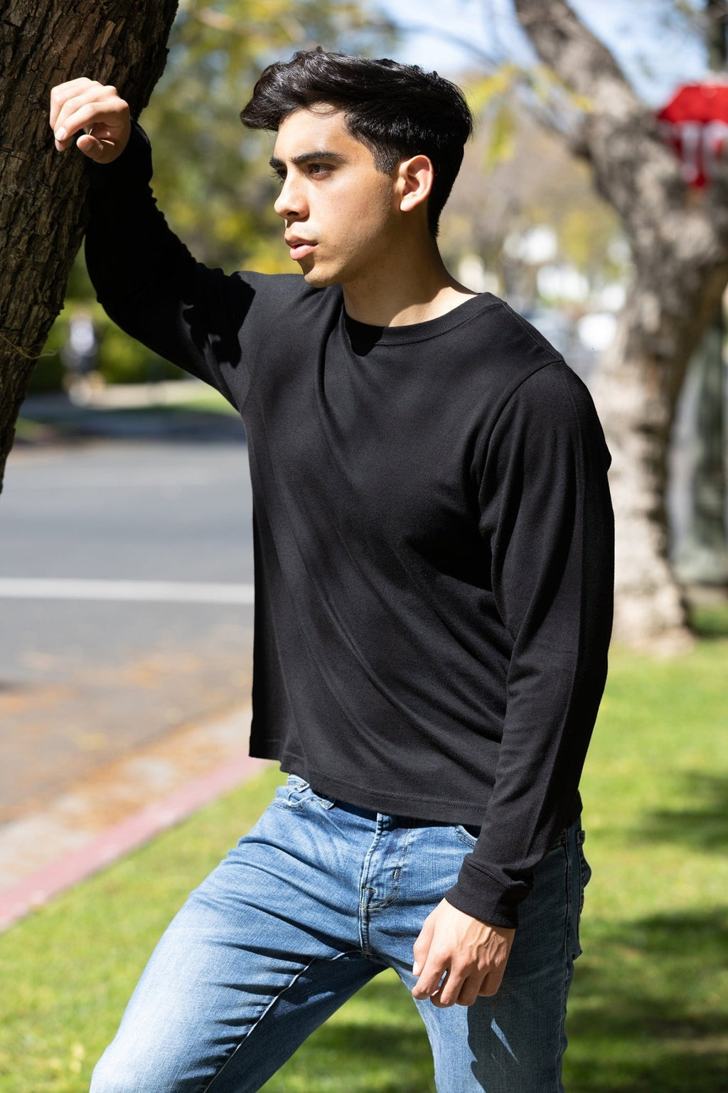 Men's Bamboo Viscose/Organic Cotton Long Sleeve T-Shirt - Che Cose Belle