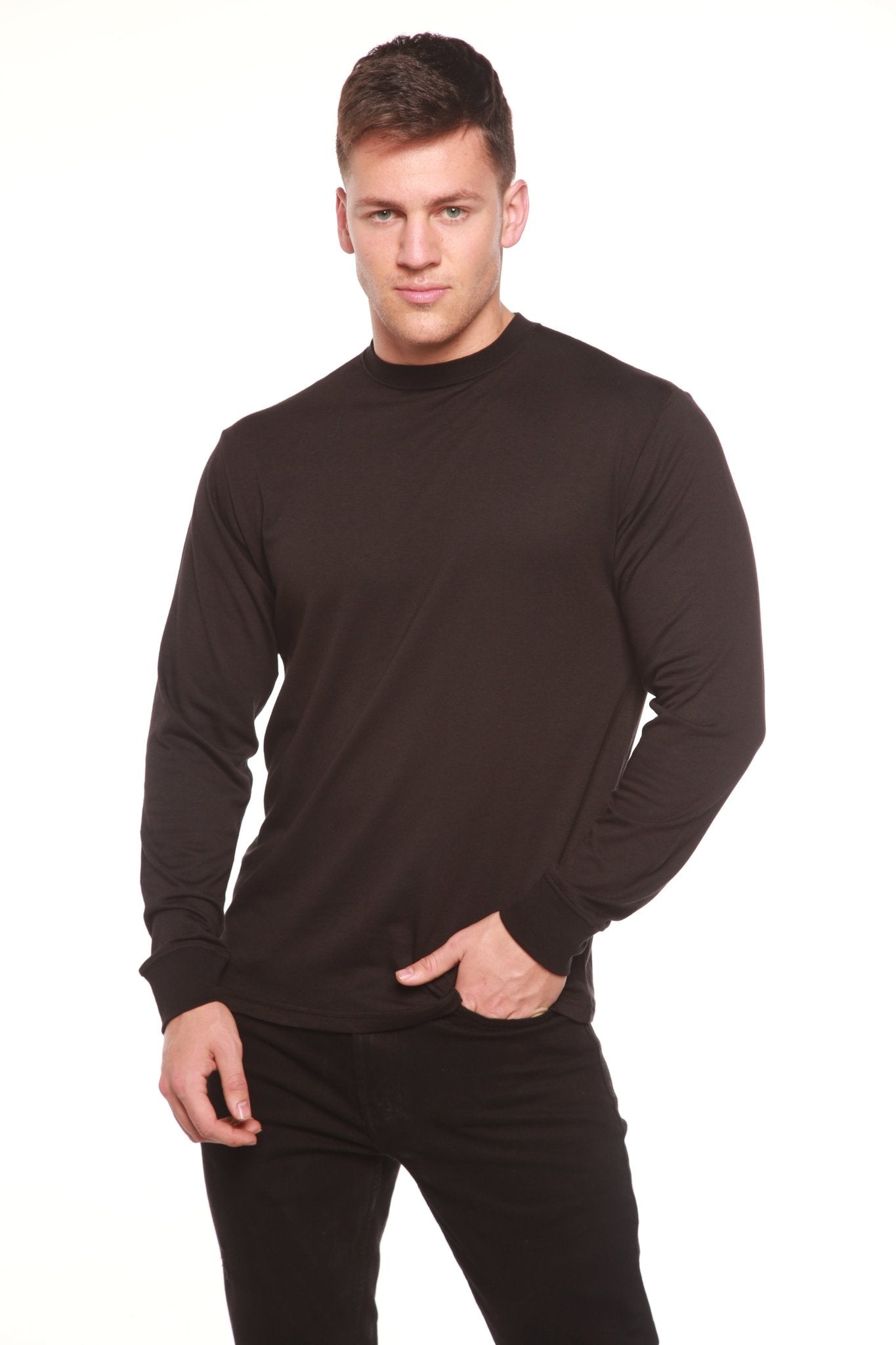 Men's Bamboo Viscose/Organic Cotton Long Sleeve T-Shirt - Che Cose Belle