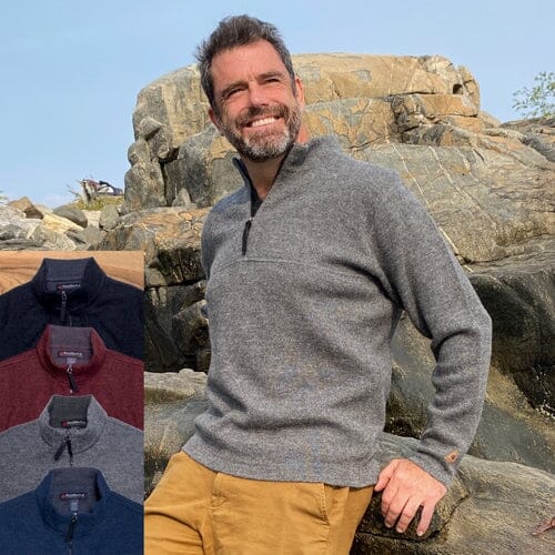 Men's Bucksport Half-Zip Alpaca Pullover - Che Cose Belle