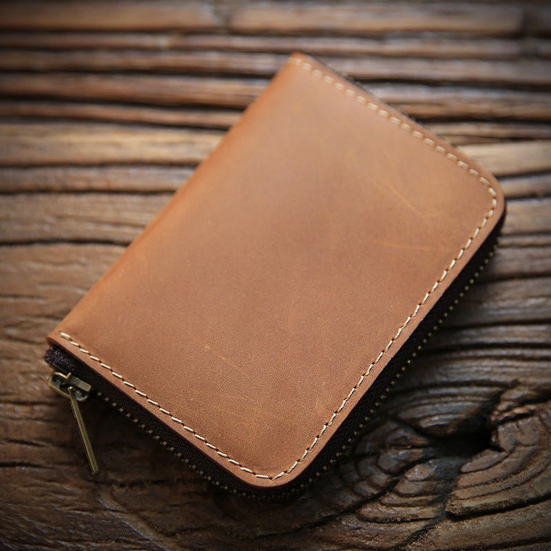 Men's Crazy Horse Leather First Layer Cowhide Purses - Che Cose Belle