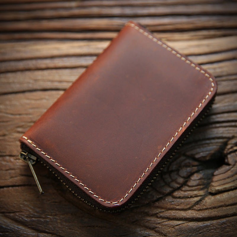 Men's Crazy Horse Leather First Layer Cowhide Purses - Che Cose Belle