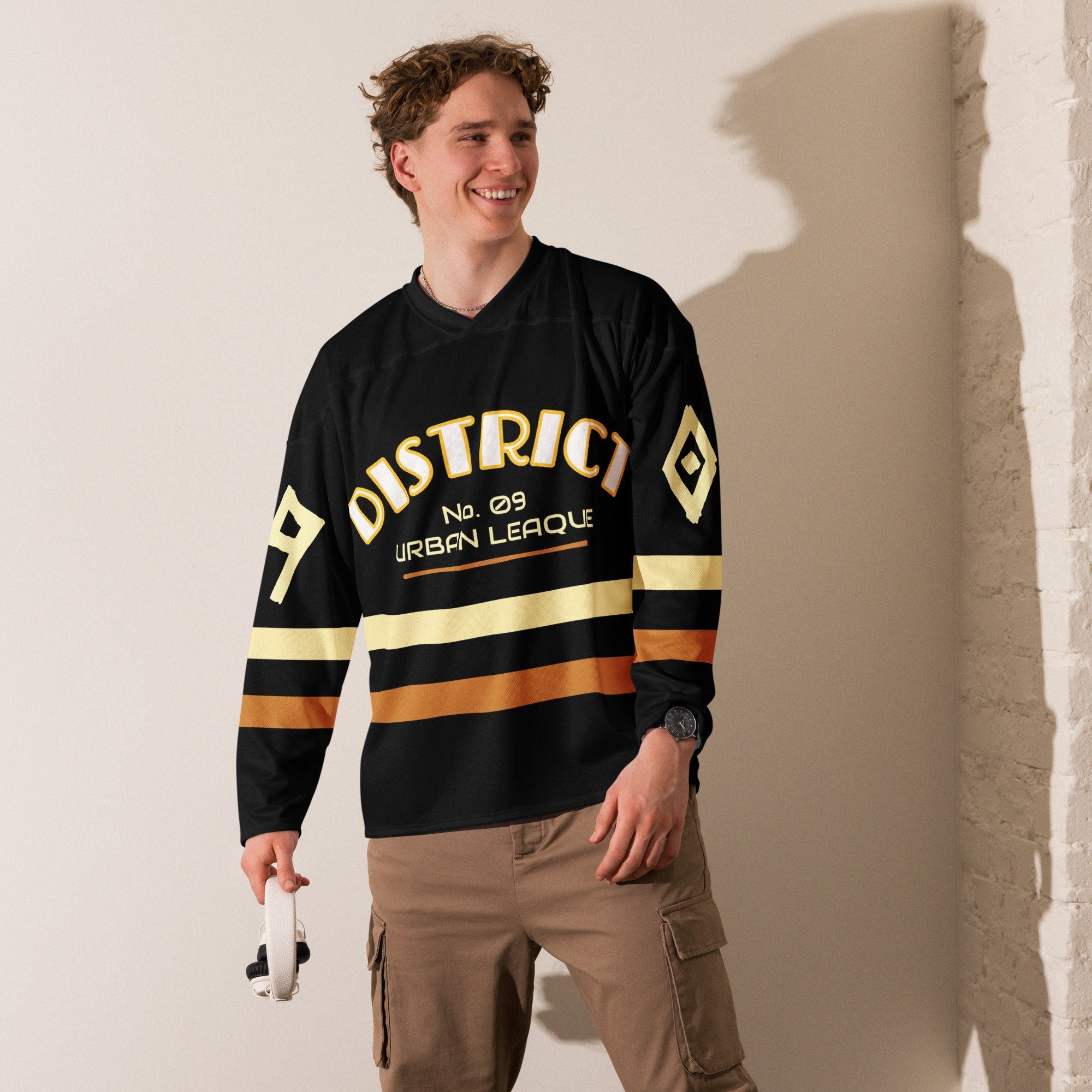 Men’s “District 09” Streetwear Hockey Jersey – Premium Recycled Polyester | Moisture - Wicking | Relaxed Fit - Che Cose Belle