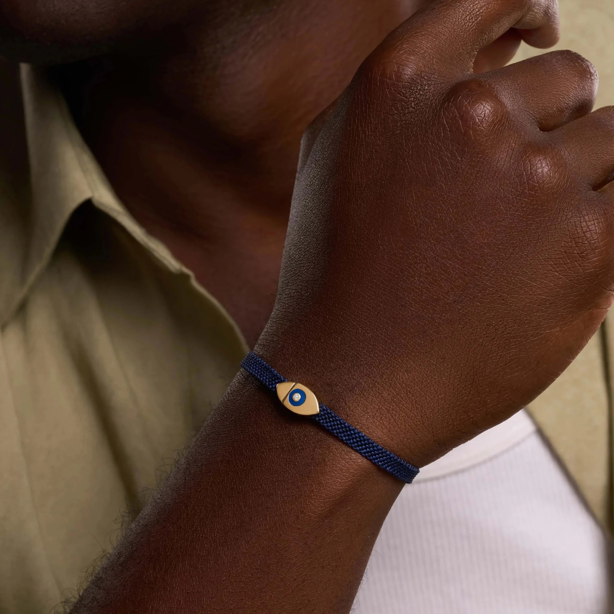 Men's Forward Vision Evil Eye Blue String Bracelet - Che Cose Belle