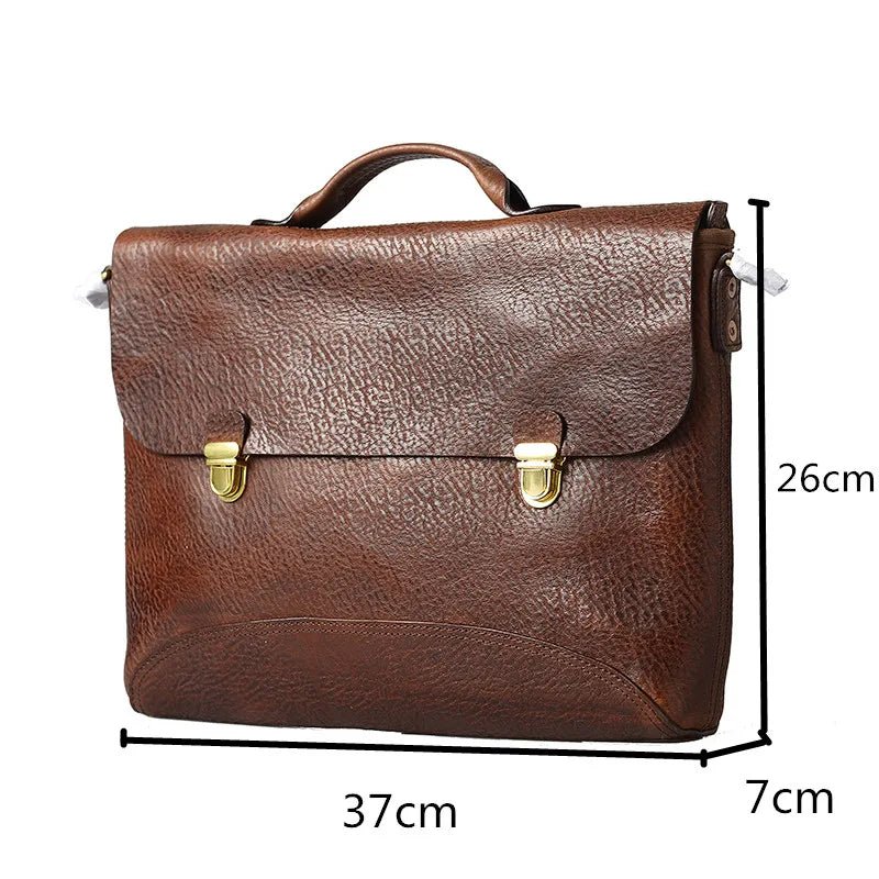 Men's Genuine Leather Handmade Retro Handbag - Che Cose Belle