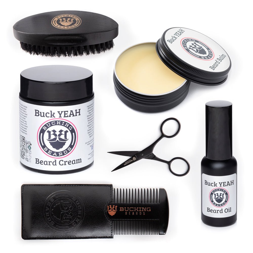 Men’s Grooming Essentials Bundle – Beard Balm, Cream, Oil & Grooming Kit (Gluten - Free, Vegan) - Che Cose Belle