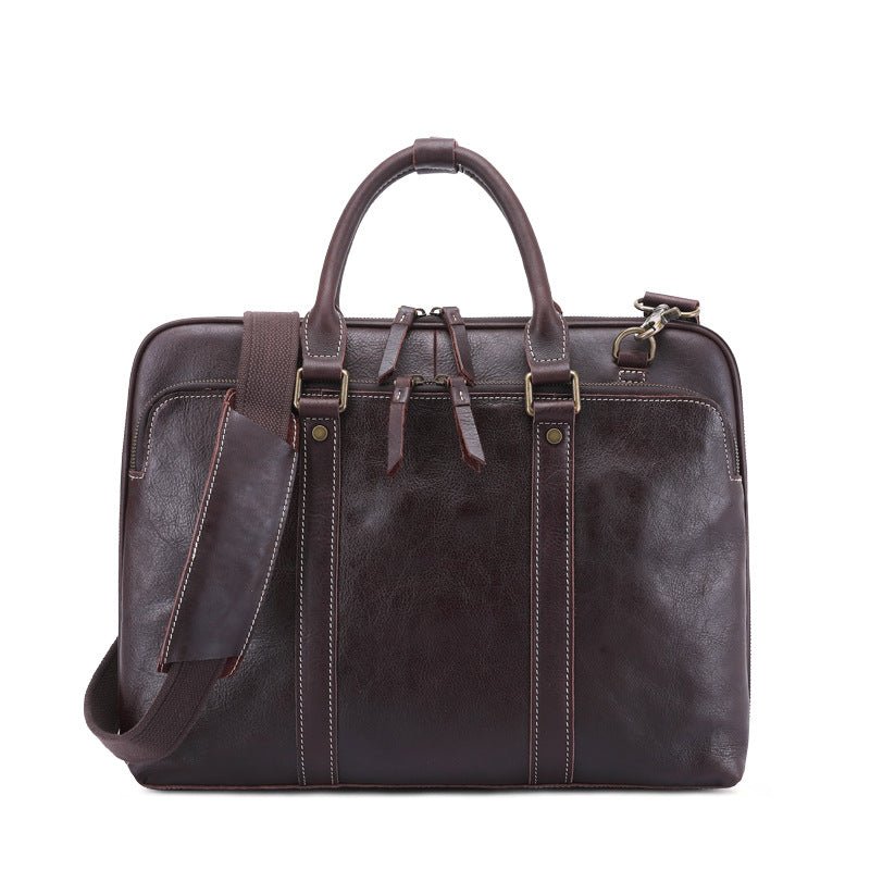 Men's Handbag Leather Briefcase Shoulder Crossbody - Che Cose Belle