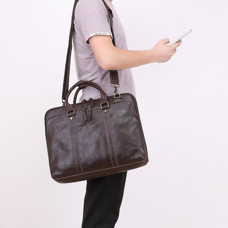 Men's Handbag Leather Briefcase Shoulder Crossbody - Che Cose Belle