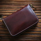 Men's Handmade Retro First Layer Cowhide Zipper Short Coin Purses - Che Cose Belle