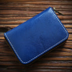 Men's Handmade Retro First Layer Cowhide Zipper Short Coin Purses - Che Cose Belle