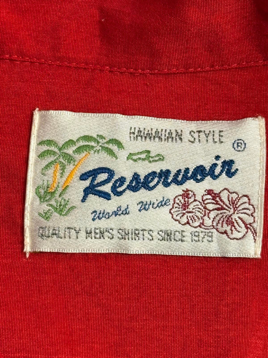 Mens Hawaiian Shirt Plumeria Floewrs Reservoir - L - Che Cose Belle