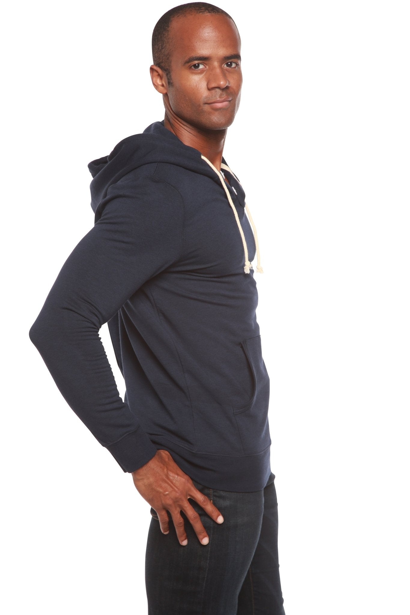 Men's Henley Style Bamboo Viscose Fleece Hoodie - Che Cose Belle