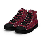 Men’s High Top Canvas Shoes Old Brick and Cab Sav Plaid