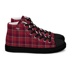 Men’s High Top Canvas Shoes Old Brick and Cab Sav Plaid