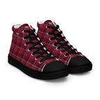Men’s High Top Canvas Shoes Old Brick and Cab Sav Plaid