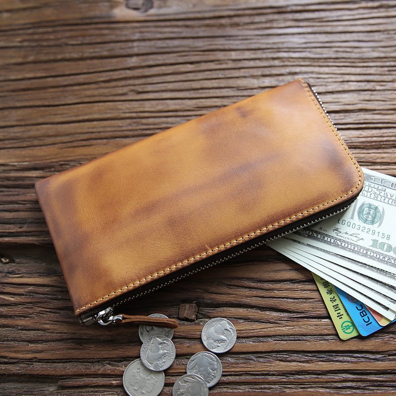 Men's Leather Crazy Horse Mini First Layer Purses - Che Cose Belle