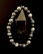 Men's Mystic Warrior Bracelet – Labradorite, Black Onyx & Lava Rock with Black Metal Spacers (Fits Large Wrists) - Che Cose Belle