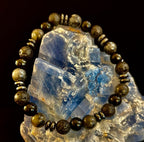 Men's Mystic Warrior Bracelet – Labradorite, Black Onyx & Lava Rock with Black Metal Spacers (Fits Large Wrists) - Che Cose Belle