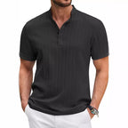 Men's Stand Collar Button Placket Short Sleeve Polo Shirt – 5 Colors | S–XXXL - Che Cose Belle
