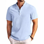 Men's Stand Collar Button Placket Short Sleeve Polo Shirt – 5 Colors | S–XXXL - Che Cose Belle