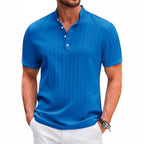 Men's Stand Collar Button Placket Short Sleeve Polo Shirt – 5 Colors | S–XXXL - Che Cose Belle