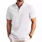 Men's Stand Collar Button Placket Short Sleeve Polo Shirt – 5 Colors | S–XXXL - Che Cose Belle