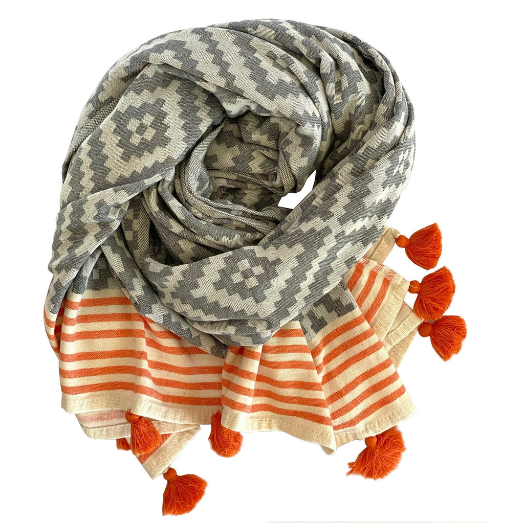 Merida Gray - Orange Turkish Towel / Blanket - Che Cose Belle