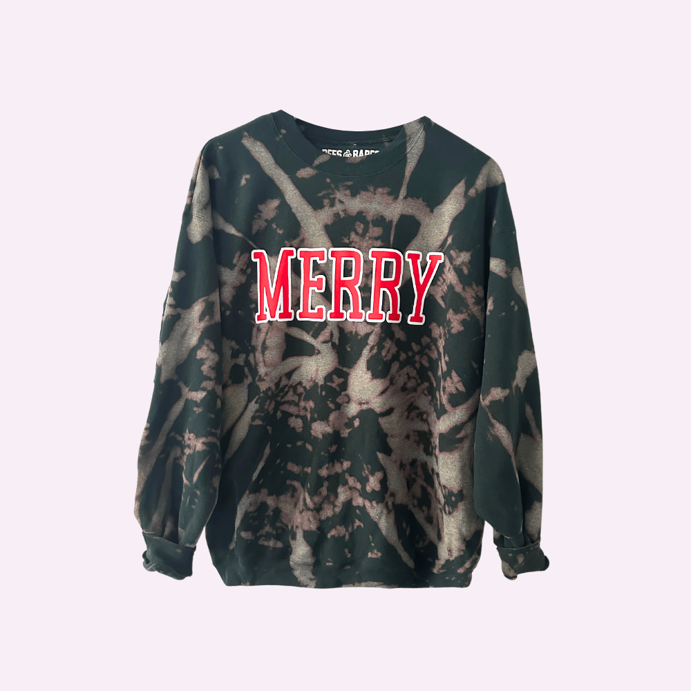 MERRY ♡ adult tie-dye sweatshirt with merry print - Che Cose Belle