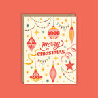 Merry Christmas Retro Ornaments Card - Boxed Set of 8 Cards - Che Cose Belle